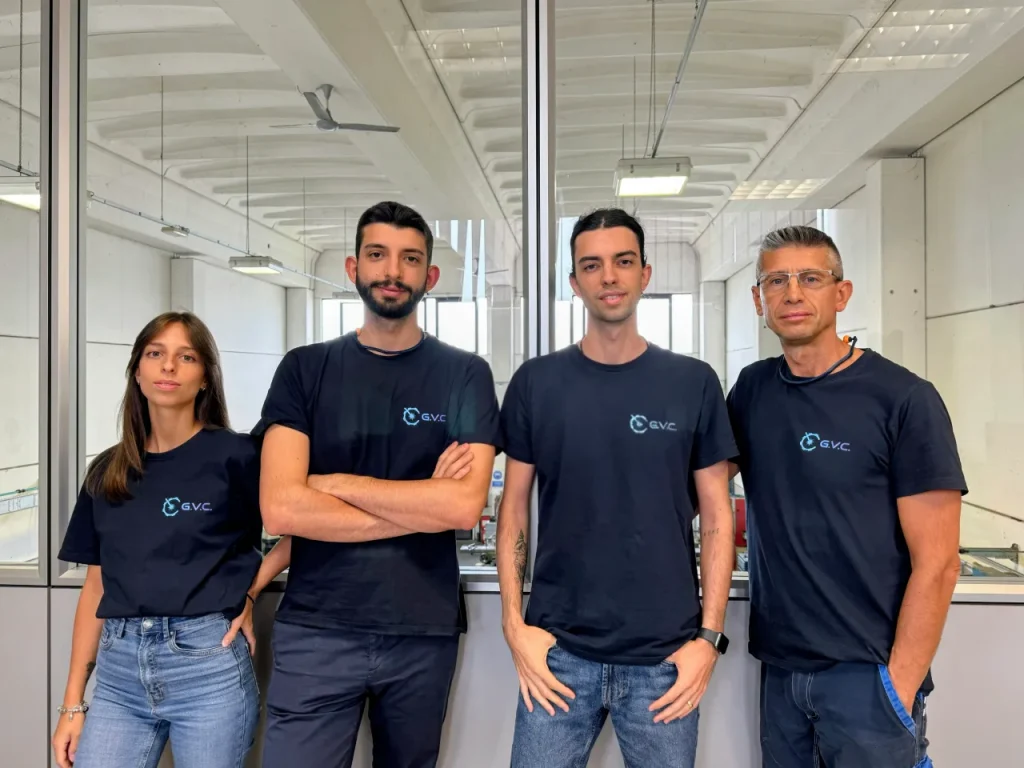 Gli amministratori delegati di GVC Lavorazioni Meccaniche nell'officina di Bologna