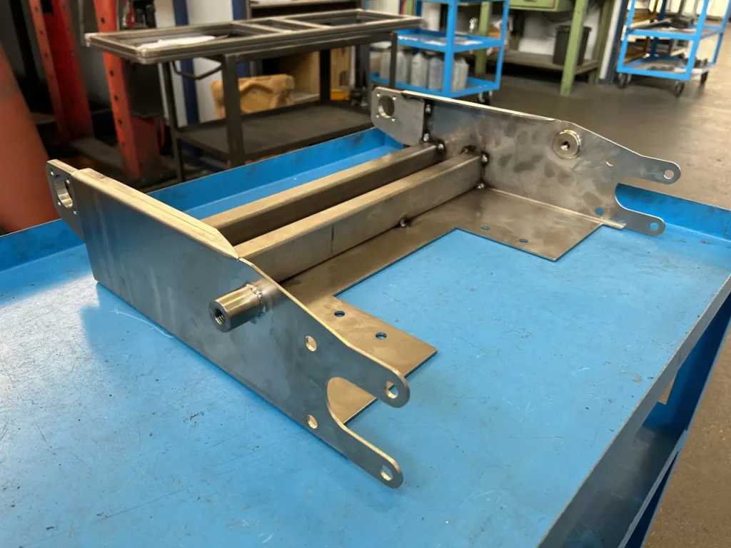 Componente meccanico saldato a tig in acciaio inox per il settore farmaceutico